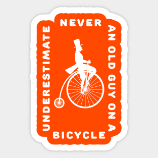 Old guy on a bicycle Sticker